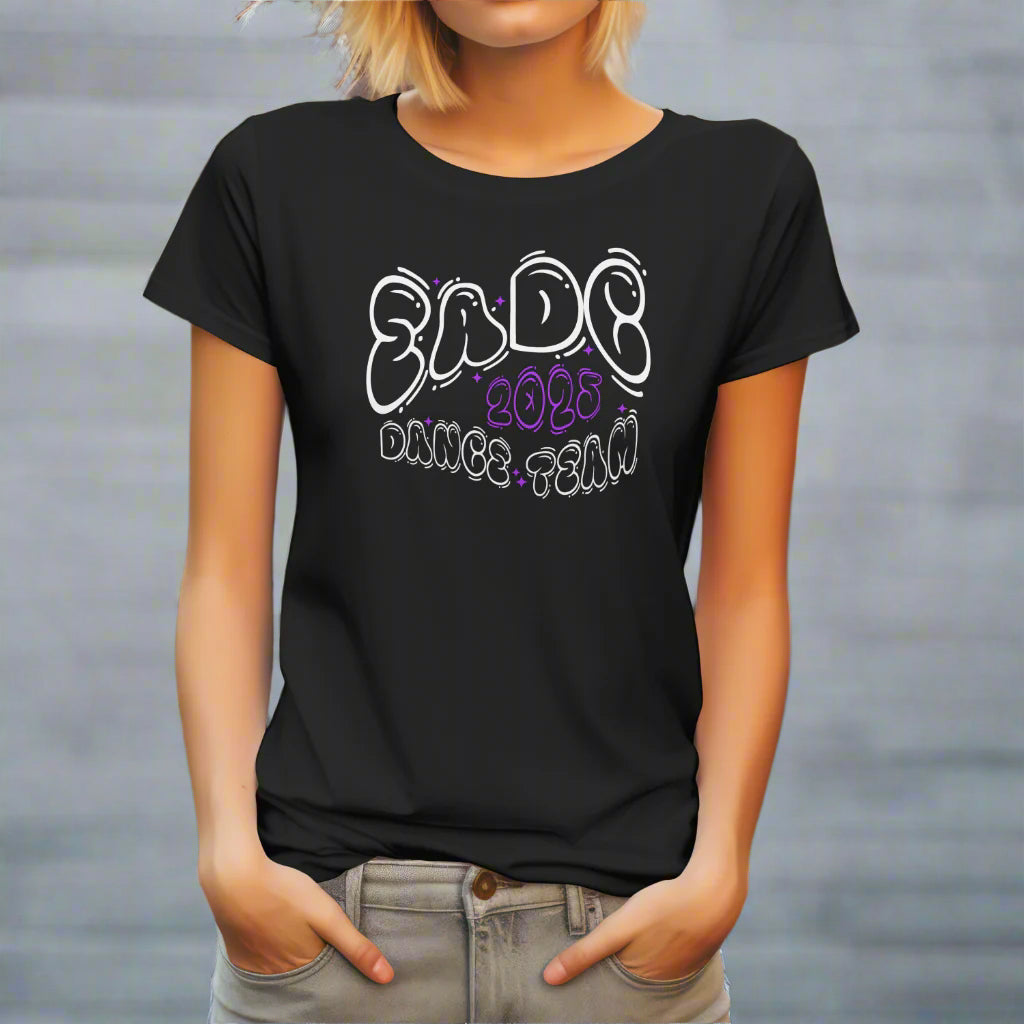 black dance team shirt for ensemble arts