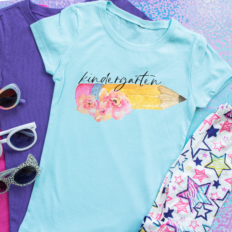 KINDERGARTEN WATERCOLOR PENCIL Tee - Sea Pine Designs