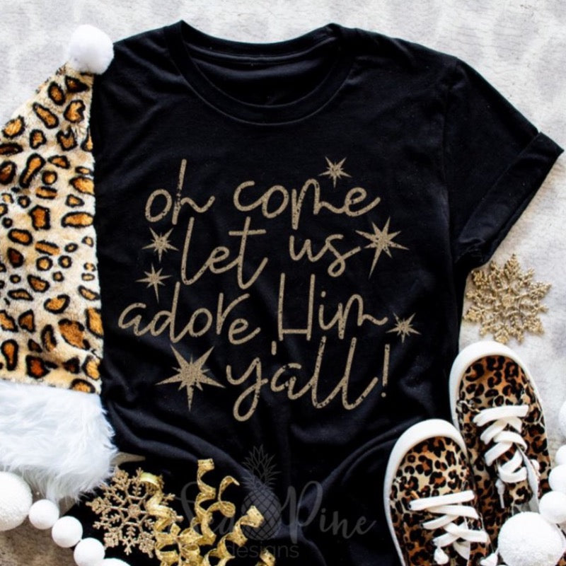 LET US ADORE HIM Tee - Sea Pine Designs