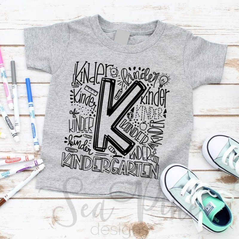 KINDERGARTEN TYPOGRAPHY Tee - Sea Pine Designs