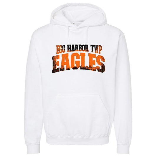 EHT Eagles Black+Orange Hoodie - White