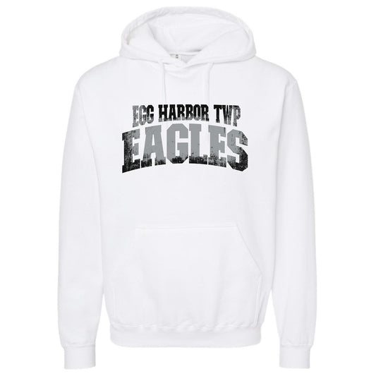 EHT Eagles Black+Gray Hoodie - White