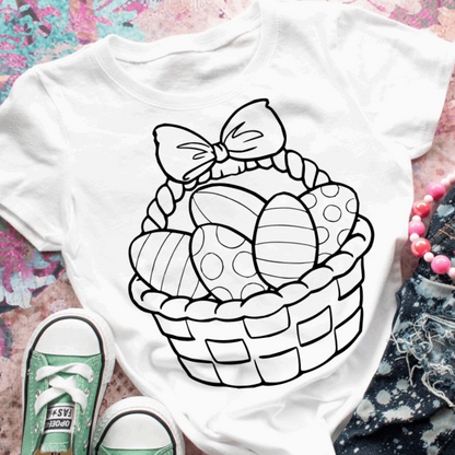 Coloring Tee: Easter Basket - Sea Pine Designs
