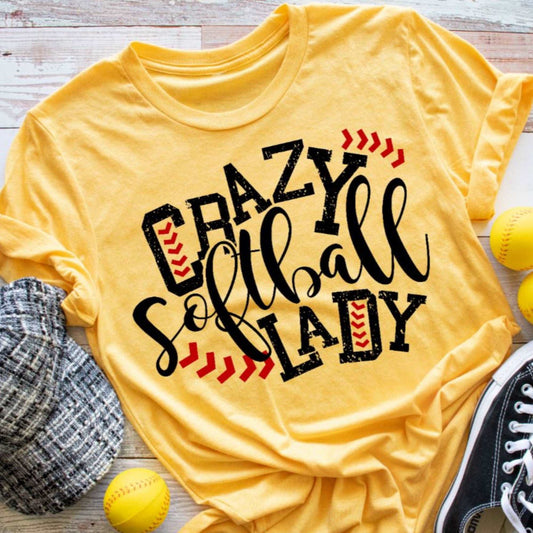 CRAZY SOFTBALL LADY Tee