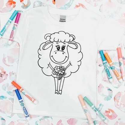 Coloring Tee: Flowers For Ewe
