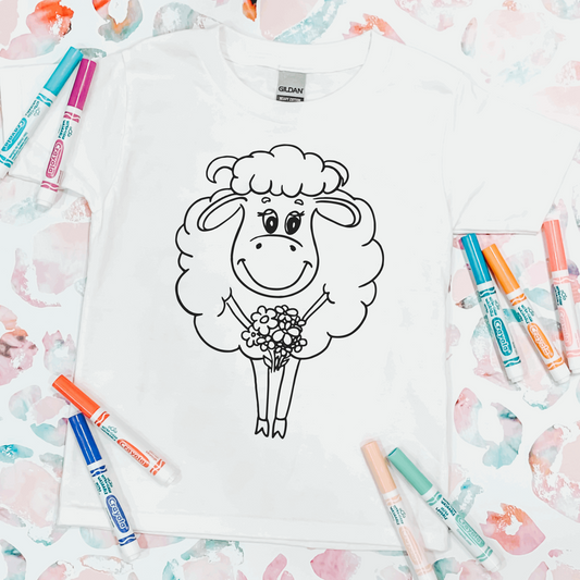 Coloring Tee: Flowers For Ewe