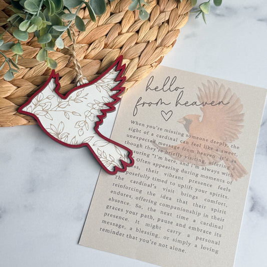 Story Card Ornament: Hello From Heaven (Cardinal)