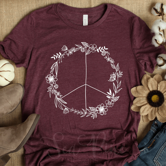 FLORAL PEACE SIGN Tee - Sea Pine Designs