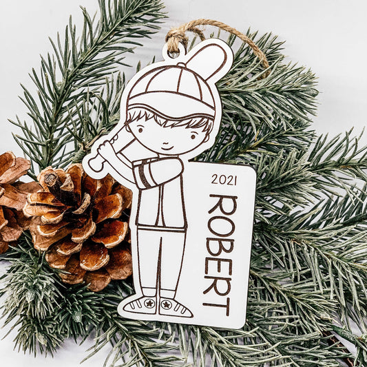 Baseball Boy Ornament - Sea Pine Designs