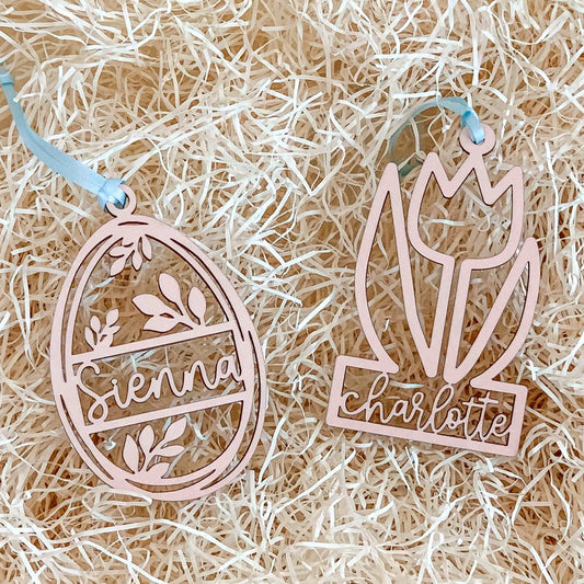 Easter Basket Tags: Egg + Tulip - Sea Pine Designs