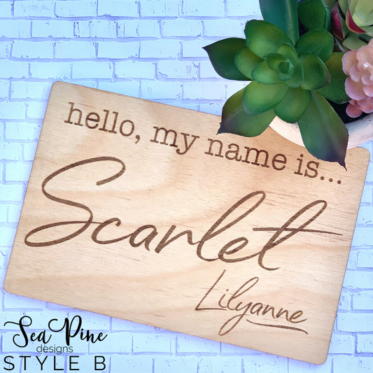 Personalized Wood Birth Announcement - Sea Pine Designs