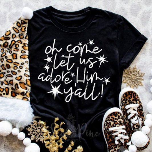 LET US ADORE HIM Tee - Sea Pine Designs