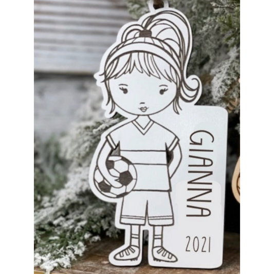 Soccer Girl Personalized Ornament - Sea Pine Designs