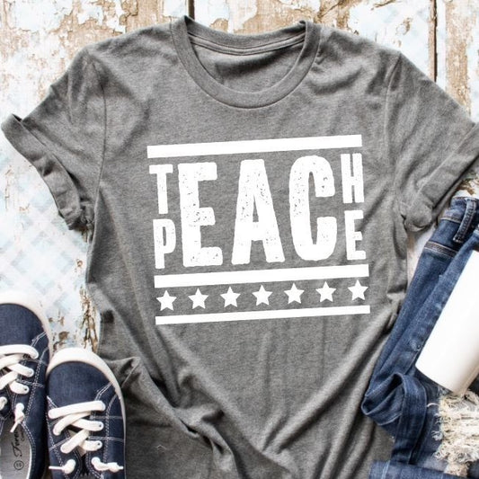 TEACH PEACE Tee - Sea Pine Designs