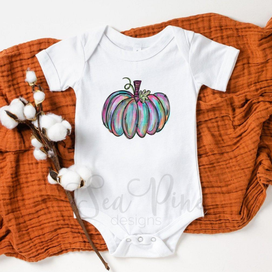 RAINBOW PUMPKIN [Infant Bodysuit] - Sea Pine Designs