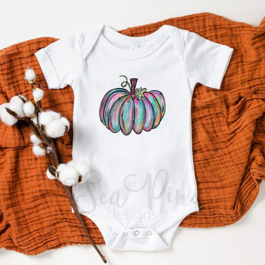 RAINBOW PUMPKIN [Infant Bodysuit] - Sea Pine Designs