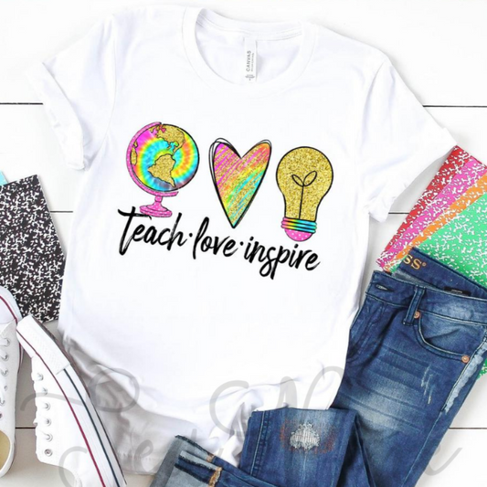 TEACH LOVE INSPIRE COLOR Tee - Sea Pine Designs