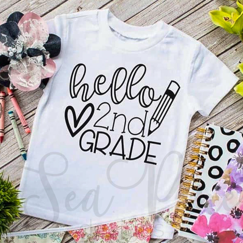 HELLO 2ND GRADE Tee - Sea Pine Designs