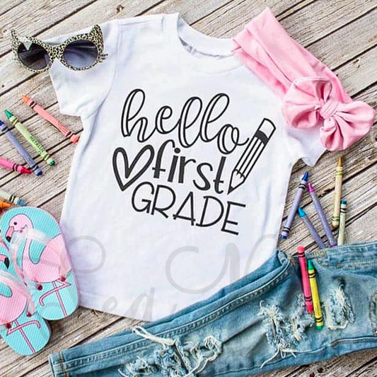 HELLO FIRST GRADE Tee - Sea Pine Designs